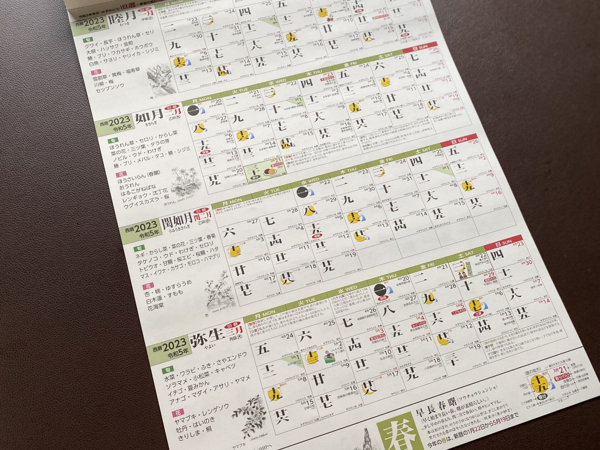 【旧暦カレンダー】春に閏月がある2023年 - なちゅろぱすラボ